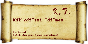 Körözsi Tímea névjegykártya