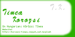 timea korozsi business card