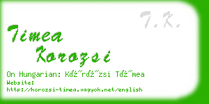 timea korozsi business card